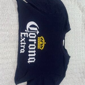 Corona White and Blue Crop Top